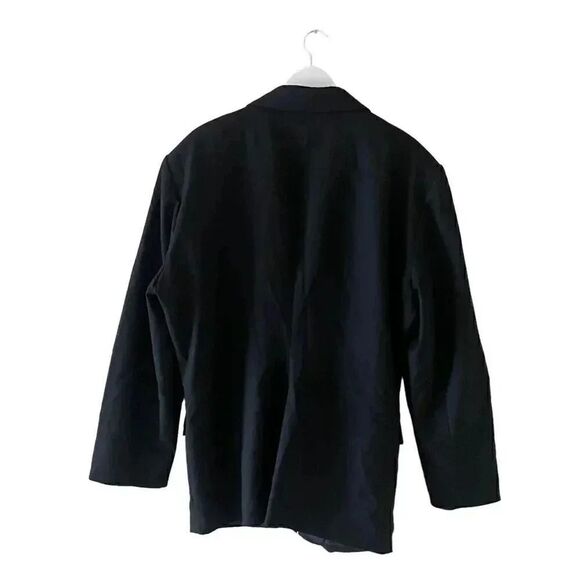 ZARA Single Button Black Oversized Blazer Suit Separates Viscose Blend SZ XL - Picture 5 of 11